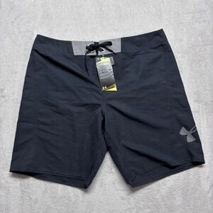 NEW NWT Under Armour Mens 40 Hydro Storm Board Shorts Heat Gear Grey